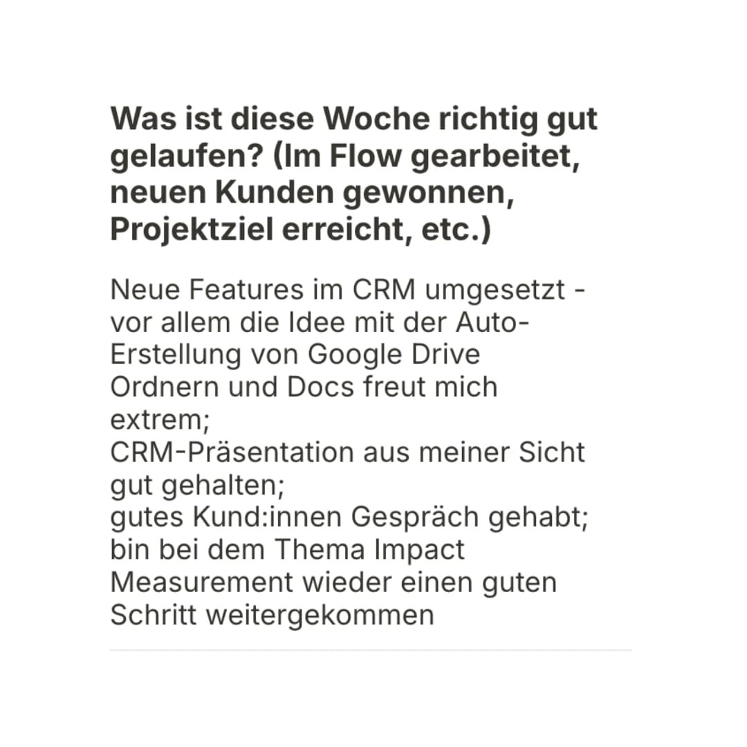 Self-Assessment Ergebnis