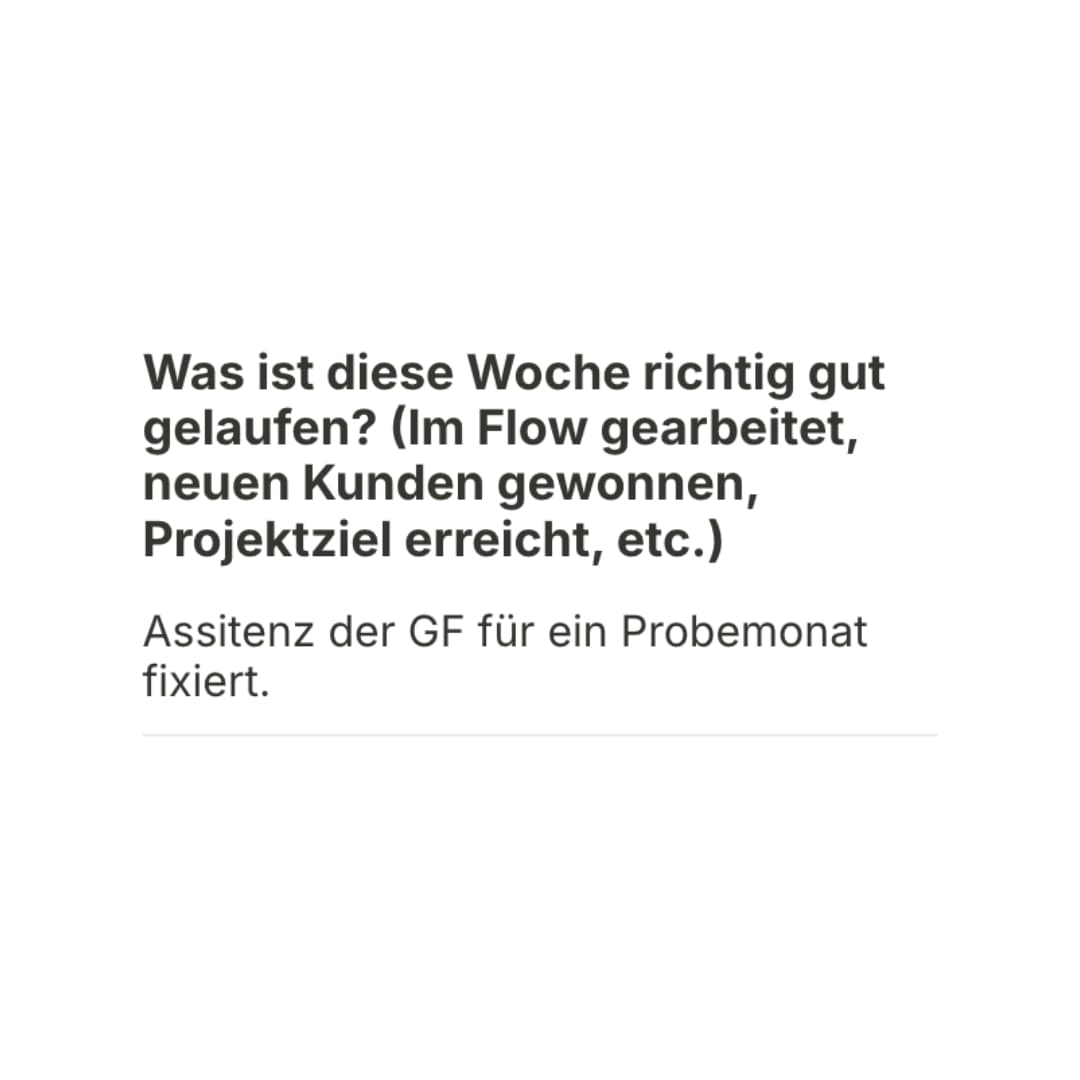 Self-Assessment Ergebnis